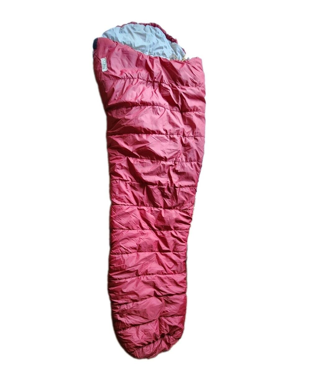 VTG LL Bean Mummy Sleeping Bag Adult Red Grey 1970/80s Camp Gear 3 Seasons USA